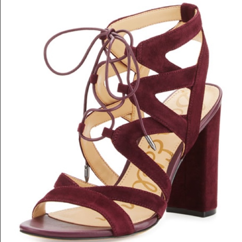 Sam Edelman Yardley Suede Heel - Burgundy Sz 7.5
